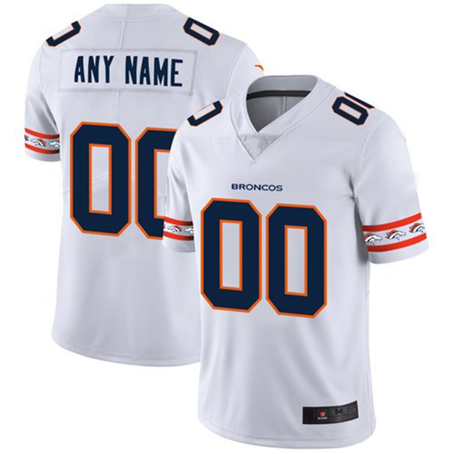 Custom1 Denver Broncos White Team Logo Vapor Limited Jerseys Stitched Jerseys American Football Jerseys