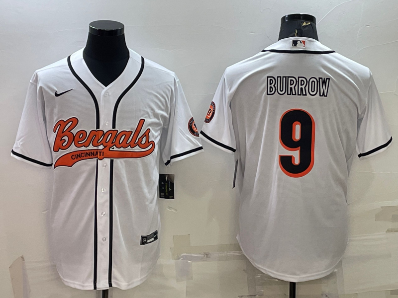 Men's Cincinnati Bengals Joe Burrow #9 White Fashion Game Jerseys