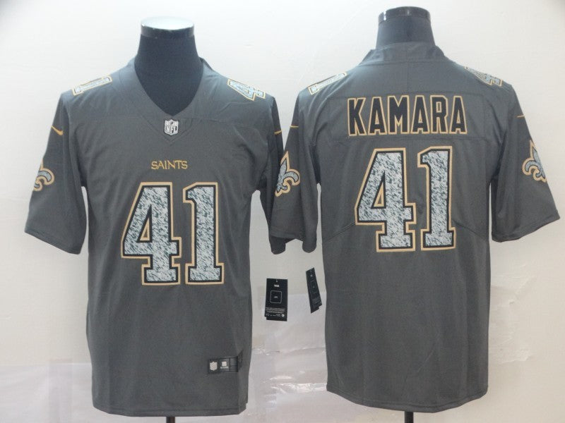 Men's New Orleans Saints Alvin Kamara #41 Gray Player Game Jerseys