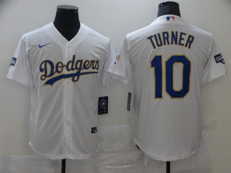 Men's Los Angeles Dodgers Justin Turner #10 White Stitched Jerseys
