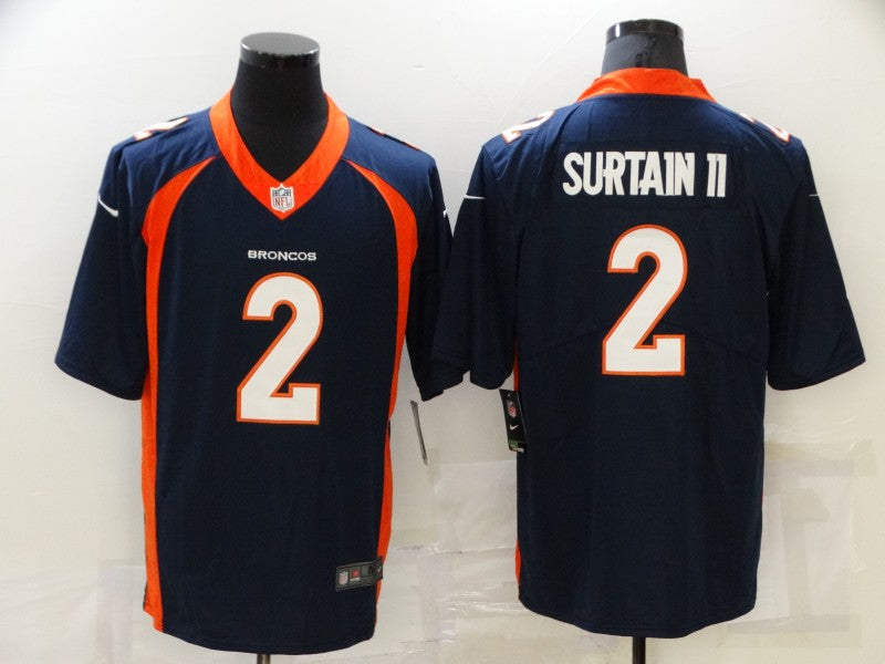 Men's Denver Broncos Patrick Surtain II #2 Navy Game Jerseys
