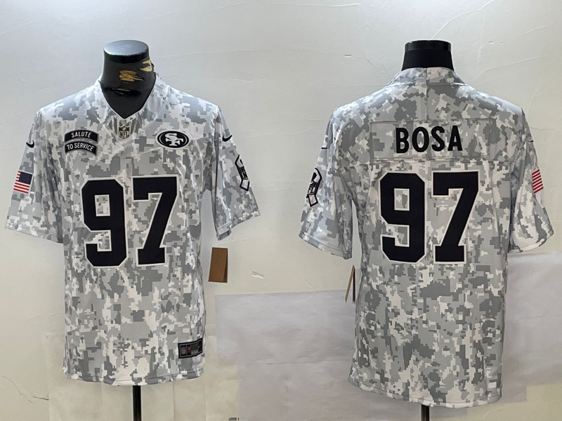Men's San Francisco 49ers Nick Bosa #97 Arctic Camo 2024 Salute to Service Limited Jerseys