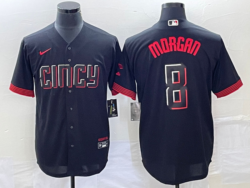 Men's Cincinnati Reds Joe Morgan #8 Black 2023 City Connect Replica Player Jerseys