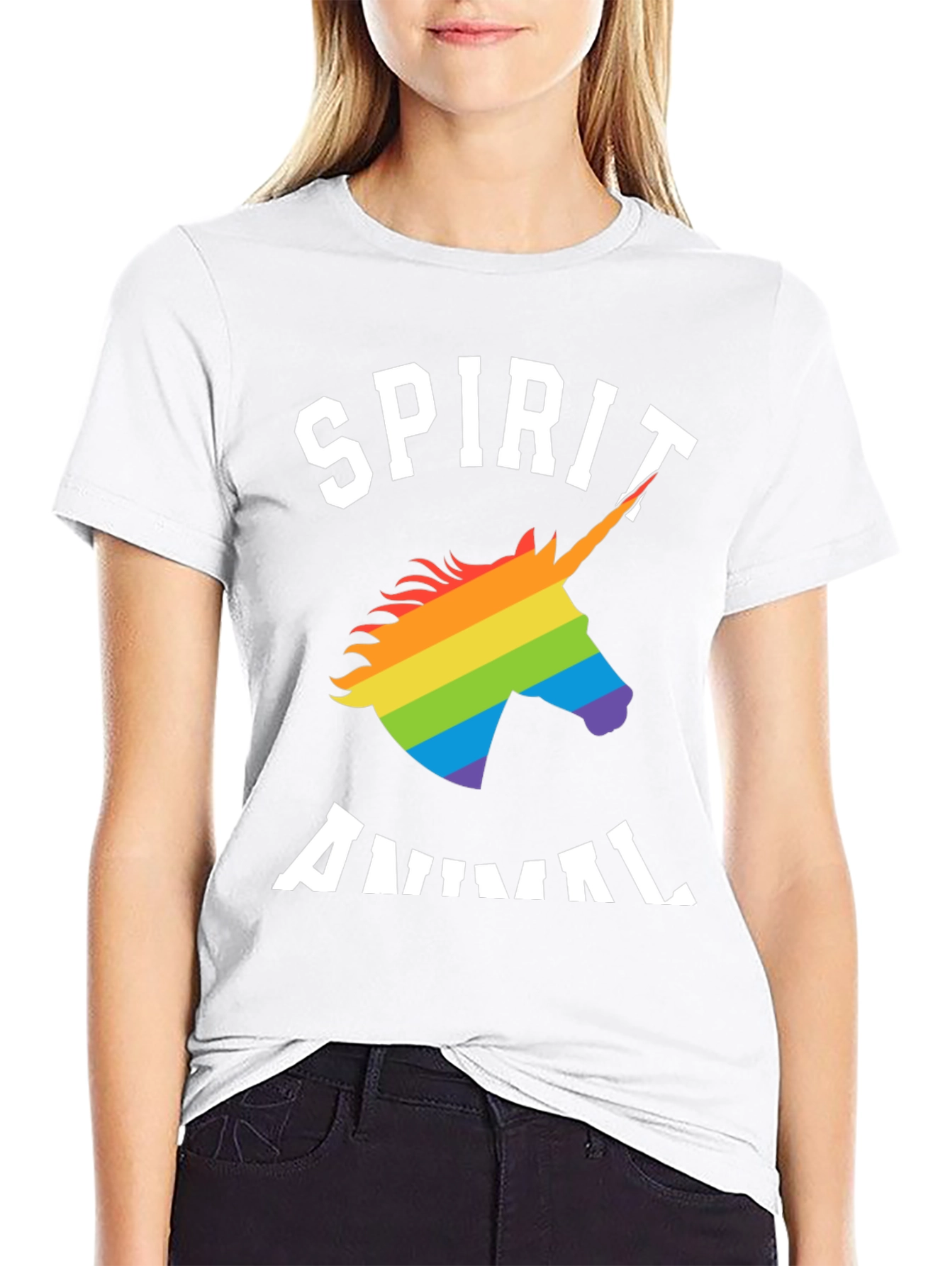 Spirit Animal Rainbow Unicorn Graphic T-Shirt