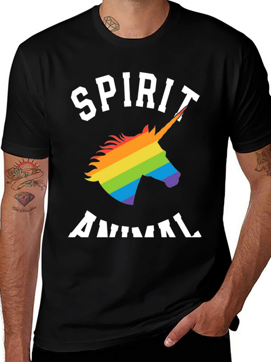 Spirit Animal Rainbow Unicorn Graphic T-Shirt