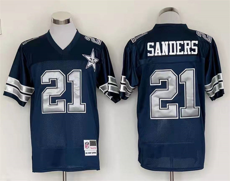 Men's Dallas Cowboys Deion Sanders Mitchell & Ness Navy Legacy Replica Player Jerseys