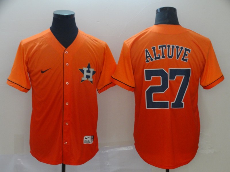 Men's Houston Astros Jose Altuve #27 Orange Game Player Jerseys