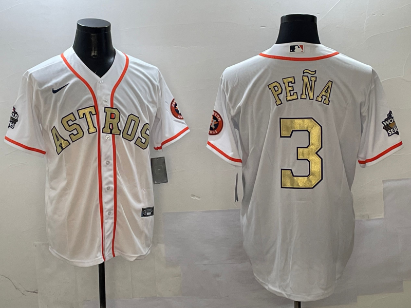 Men's Houston Astros Jeremy Pena #3 White Player Jerseys