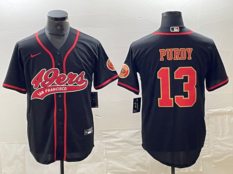 Men's San Francisco 49ers Brock Purdy #13 Black Fashion Jerseys Joint Edition
