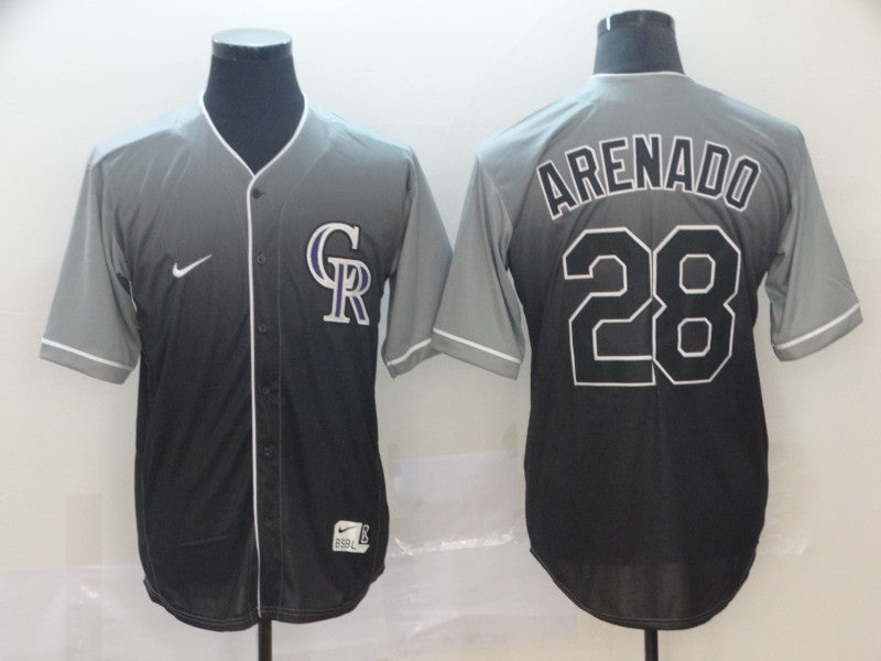 Men's Colorado Rockies Nolan Arenado #28 Gray Gradient Replica Jerseys