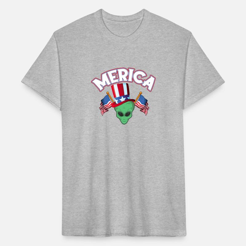 Alien Us Ufo American Flag 4Th Of July