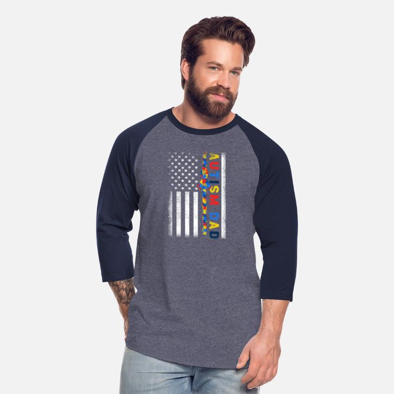 American Flag Autism Awareness Dad Support