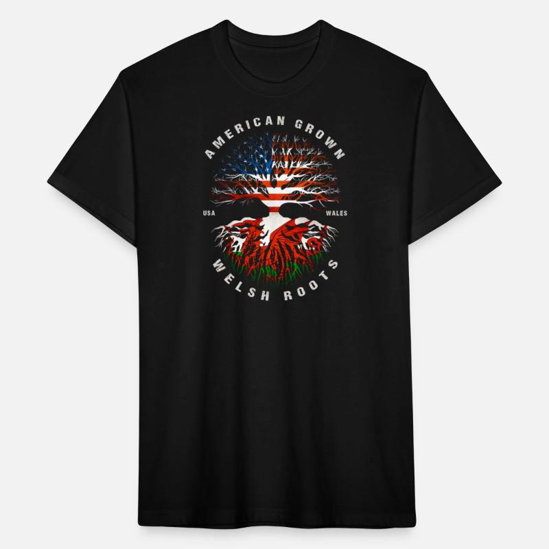 American Grown Welsh Roots Wales Flag