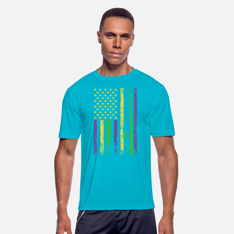 American Sports Flag Fishing Rod Sporty Mardi Gras