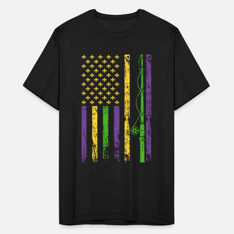 American Sports Flag Fishing Rod Sporty Mardi Gras