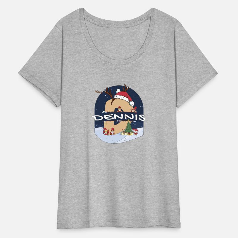 Awesome Dennis Name w Santa Hat in Xmas Theme