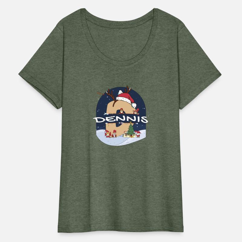 Awesome Dennis Name w Santa Hat in Xmas Theme