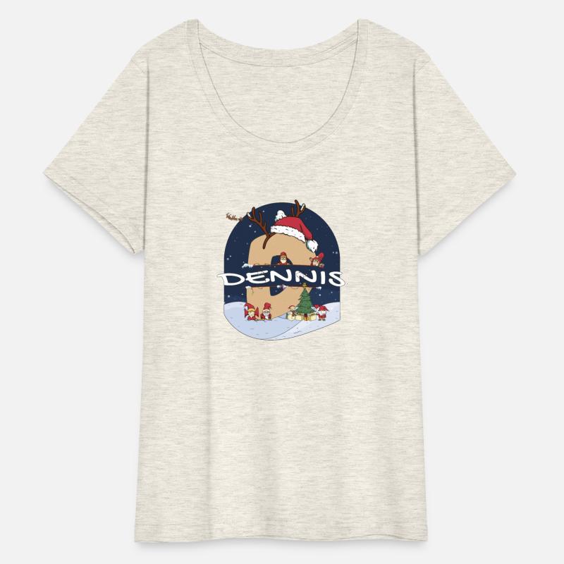 Awesome Dennis Name w Santa Hat in Xmas Theme