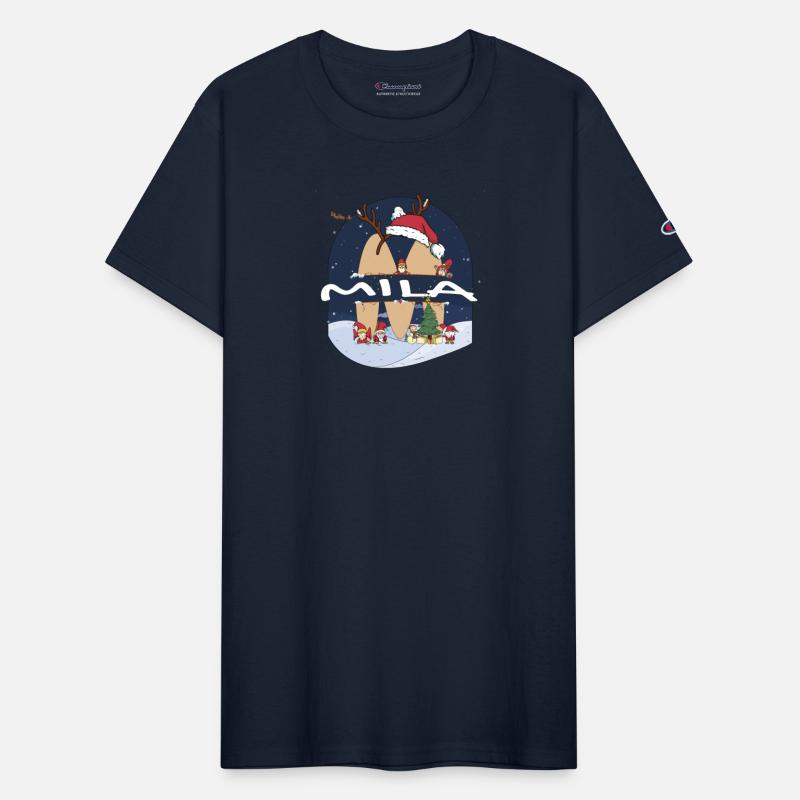 Awesome Mila Name w Santa Hat in Xmas Theme