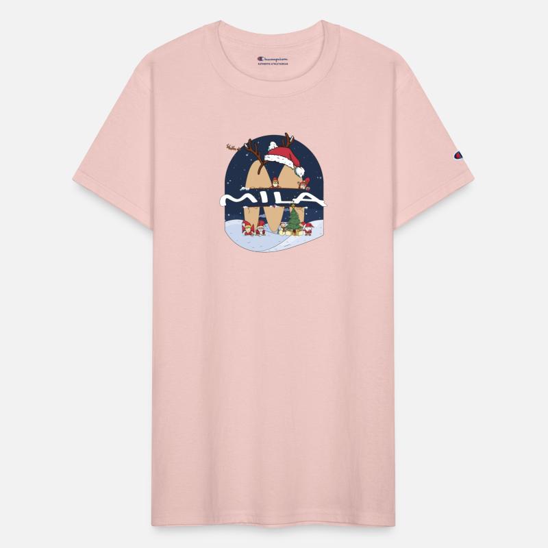 Awesome Mila Name w Santa Hat in Xmas Theme