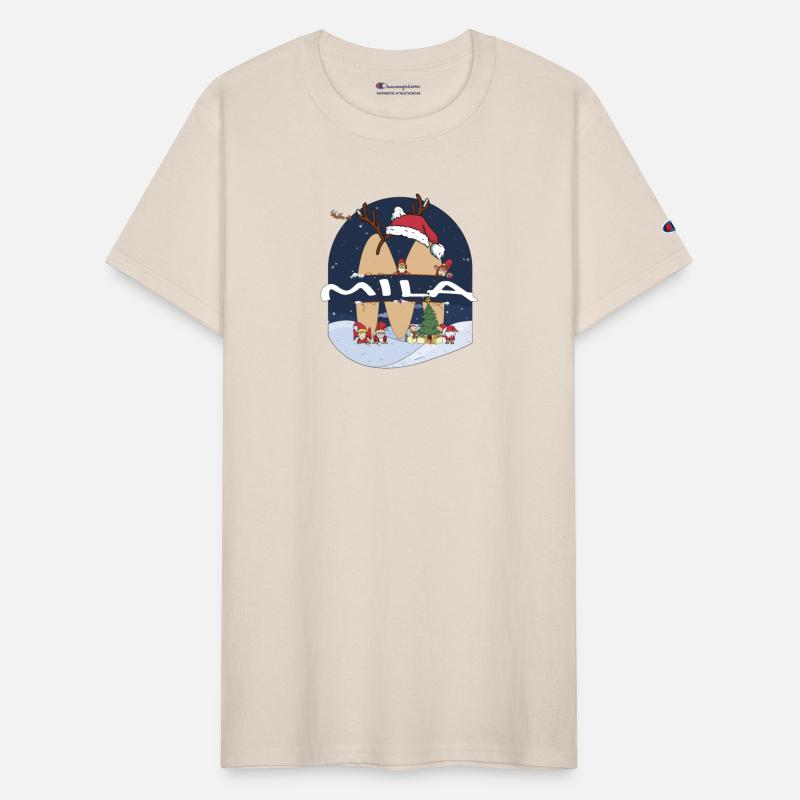 Awesome Mila Name w Santa Hat in Xmas Theme