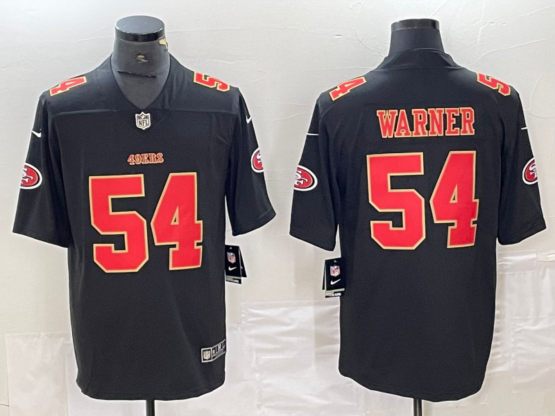 Men's San Francisco 49ers Fred Warner #54 Black Fashion Game Jerseys