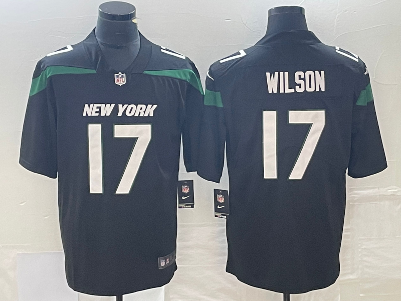 Men's New York Jets Garrett Wilson #17 Stealth Black Alternate Vapor Untouchable Limited Jerseys
