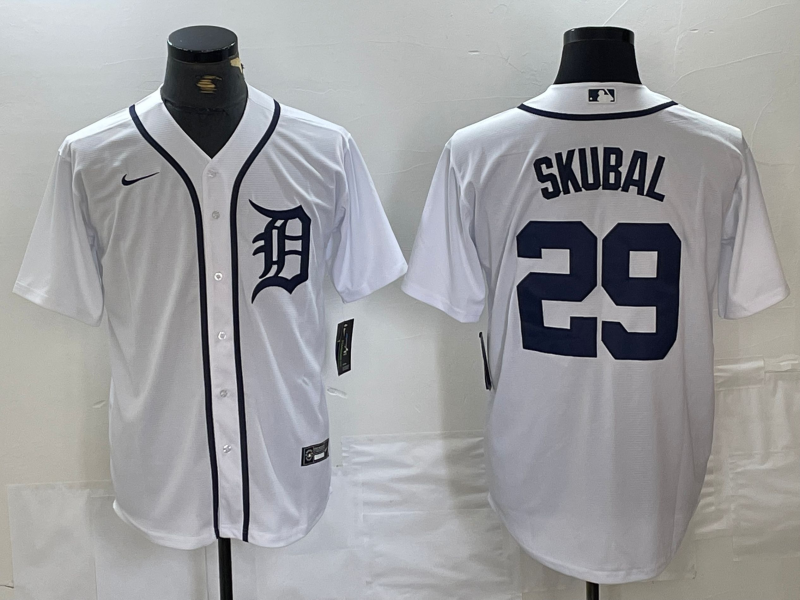 Men's Detroit Tigers Tarik Skubal #29 White Home Limited Player Jerseys