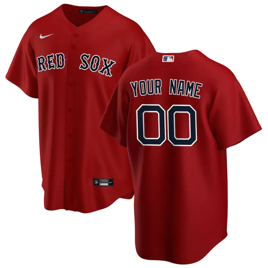 Men's Boston Red Sox Red Alternate Replica Custom Jerseys
