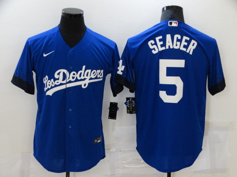 Men's Los Angeles Dodgers Corey Seager #5 Blue Stitched Jerseys