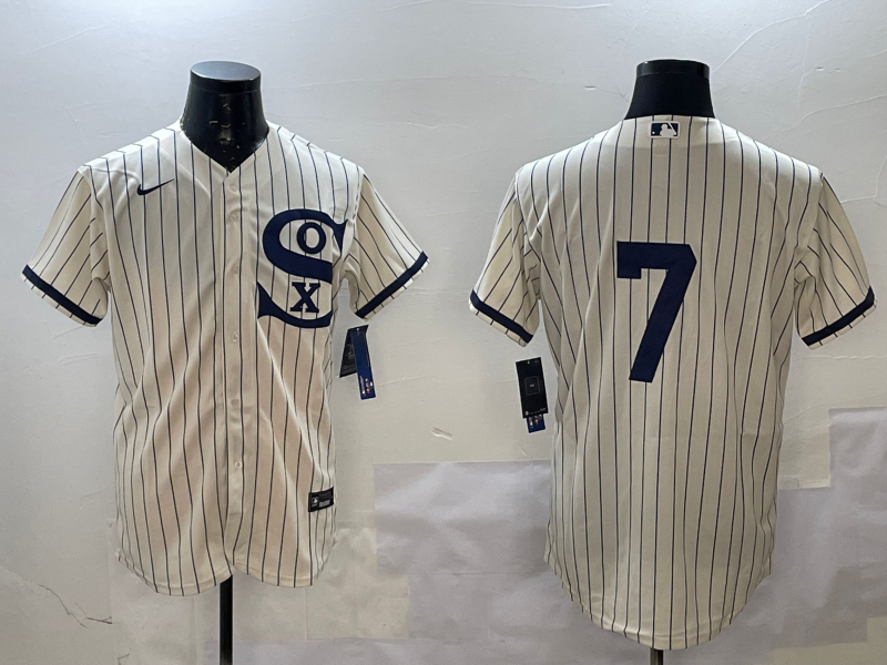 Men's Chicago White Sox Tim Anderson #7 Cream Replica Player Jerseys