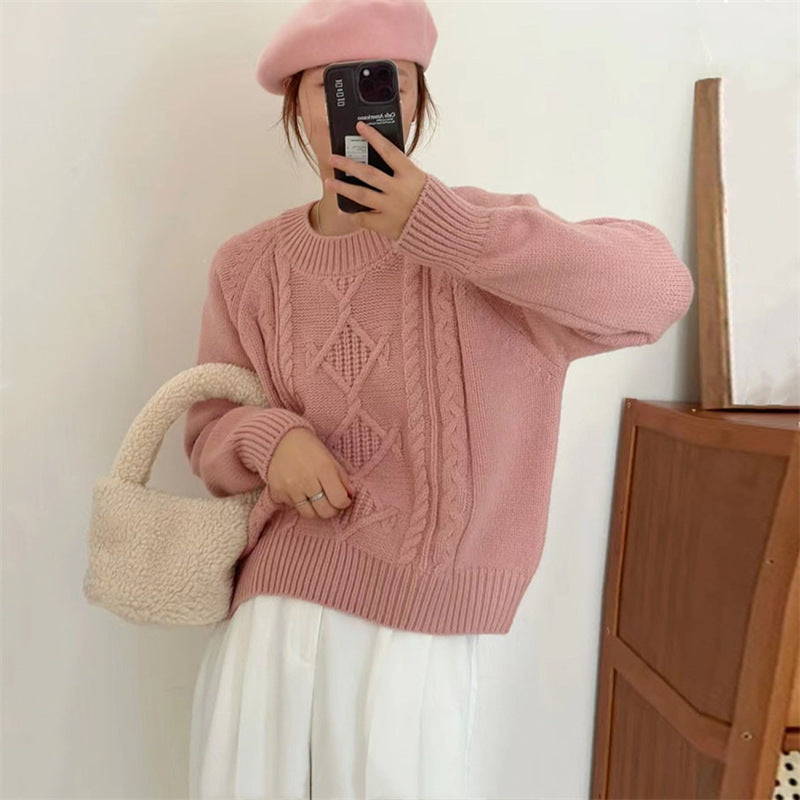 Comfortable Knit Top Warm And Loose Knit Top For Women