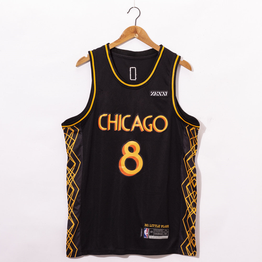 Men's Chicago Bulls Zach LaVine #8 Black 2020/21 Swingman Jerseys - City Edition