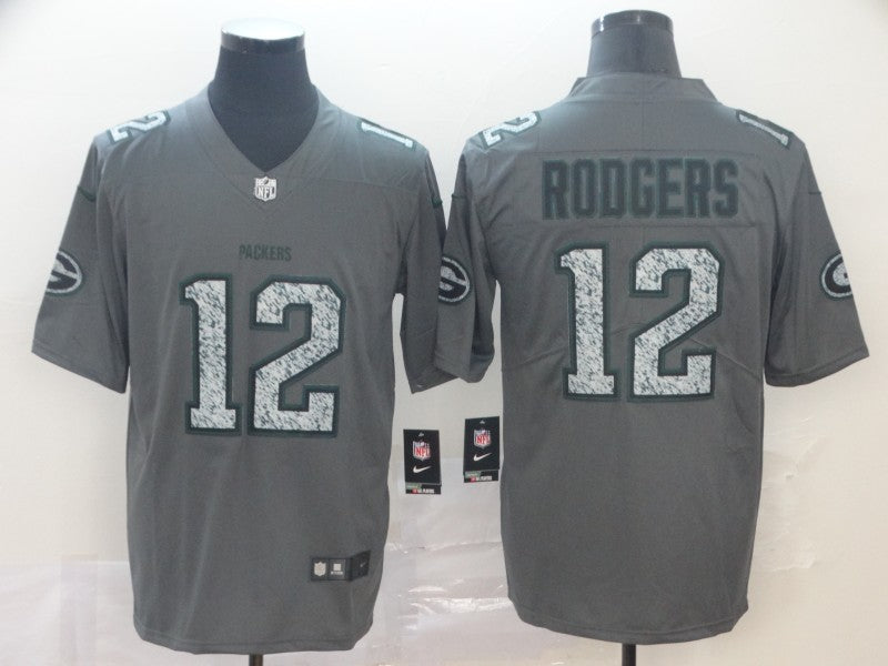 Men's Green Bay Packers Aaron Rodgers #12 Gray Player Game Jerseys