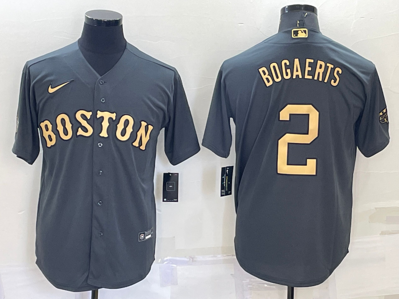 Men's Boston Red Sox Xander Bogaerts #2 Gray Replica Player Jerseys
