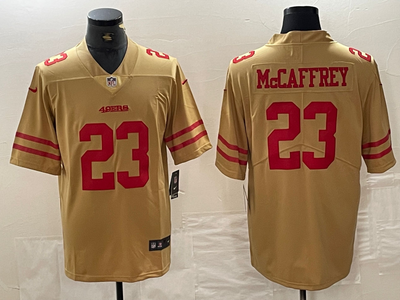 Men's San Francisco 49ers Christian McCaffrey #23 Gold Team Inverted Legend Jerseys