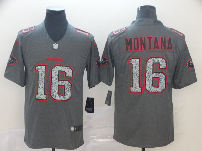Men's San Francisco 49ers Joe Montana #16 Gray Game Player Jerseys