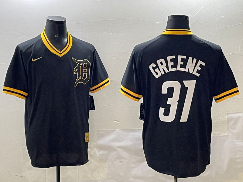 Men's Detroit Tigers Riley Greene #31 Black Replica Player Jerseys