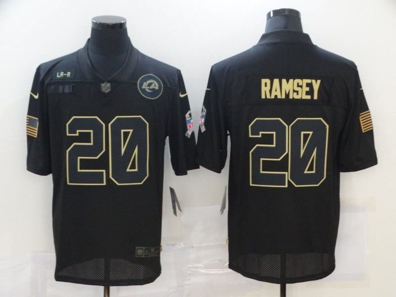 Men's Los Angeles Rams Jalen Ramsey #20 Black Game Player Jerseys