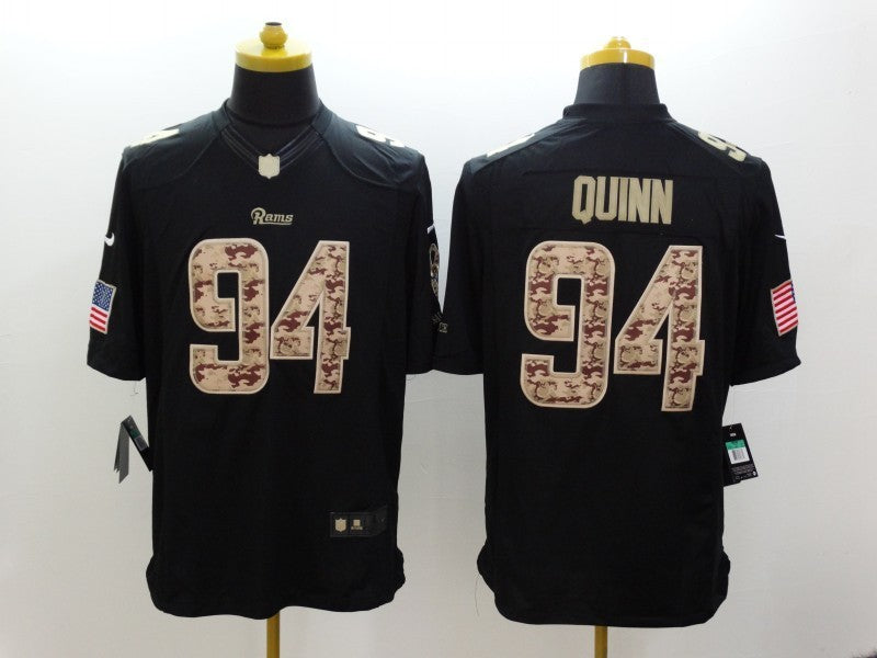 Men's Los Angeles Rams Robert Quinn #94 Black Player Game Jerseys