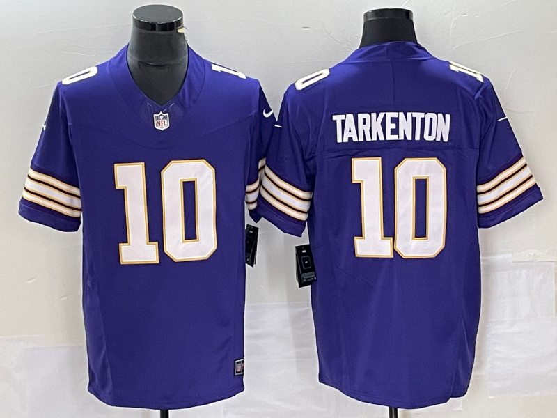 Men's Minnesota Vikings Fran Tarkenton #10 Purple Classic Player Jerseys