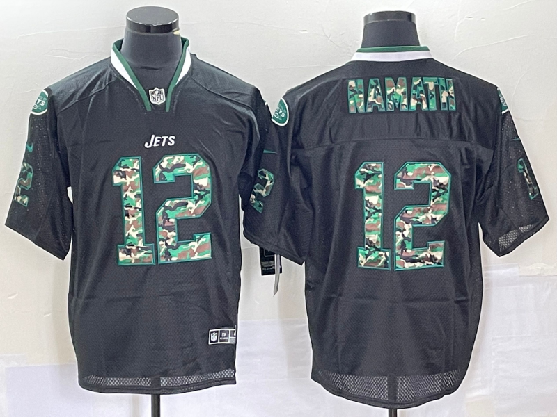 Men's New York Jets Joe Namath #12 Black Game Jerseys