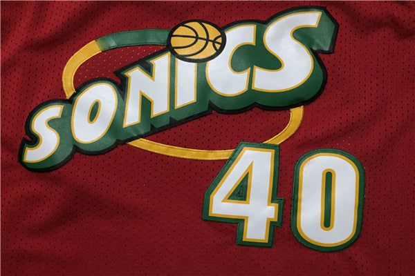 SuperSonics 40# Sean Kemp Red 97-98 Classic Retro New Fabric Fan Edition Jersey