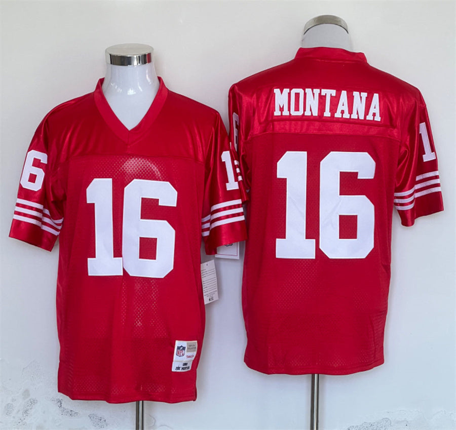 Men's San Francisco 49ers Joe Montana Mitchell & Ness Scarlet Legacy Replica Player Jerseys