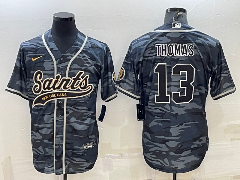 Men's New Orleans Saints Michael Thomas #13 Grey Camouflage Game Jerseys Joint Edition