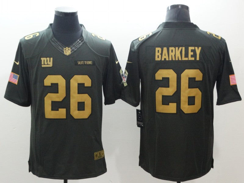 Men's New York Giants Saquon Barkley #26 Army Green Game Jerseys