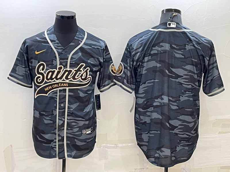 Men's New Orleans Saints Grey Camouflage Blank Jerseys
