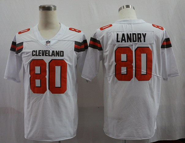 Men's Cleveland Browns Jarvis Landry #80 White Game Player Jerseys
