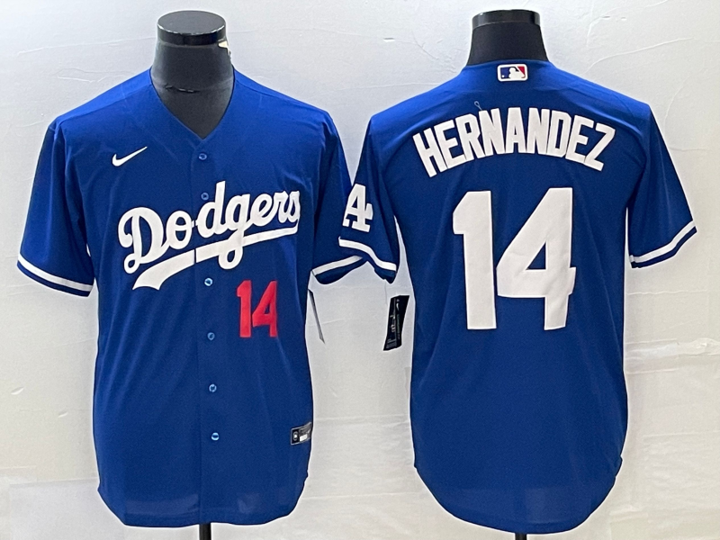 Men's Los Angeles Dodgers Enrique Hernandez #14 Blue Replica Player Jerseys