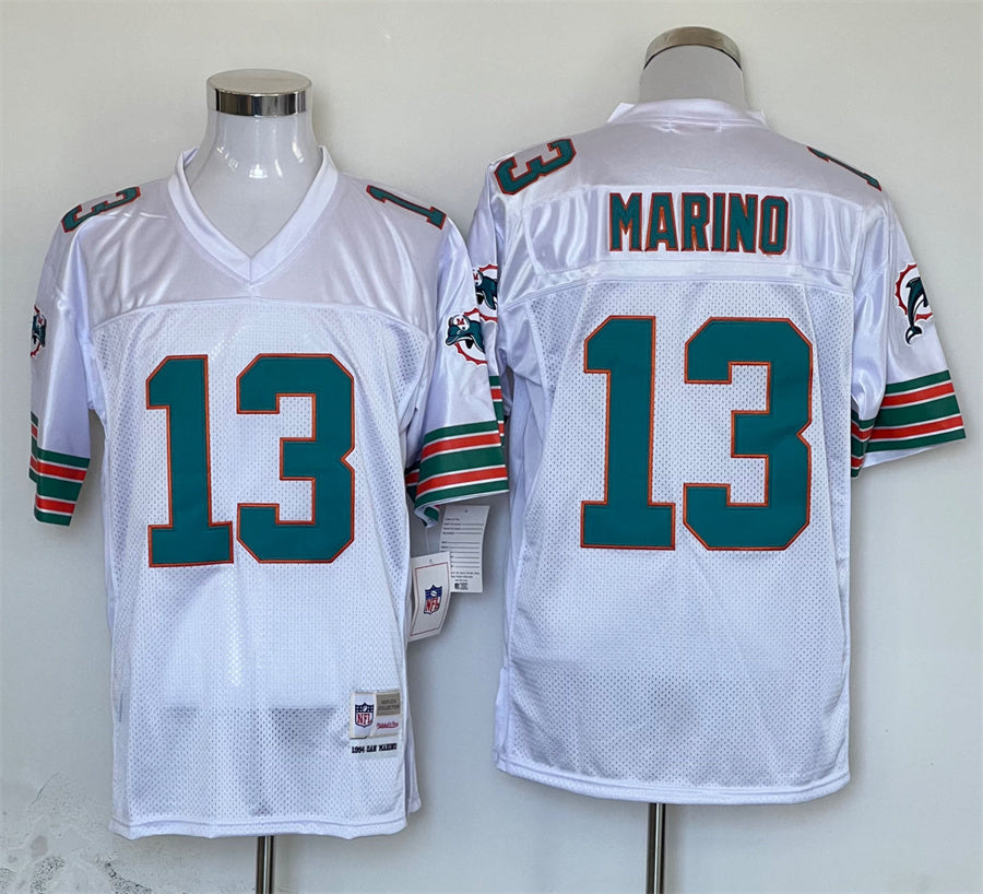 Men's Miami Dolphins Dan Marino Mitchell & Ness White Legacy Replica Jerseys